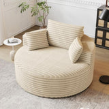 50"L Corduroy Sponge single sofa,No Assembly Required,Fluffy Modern Sleeper Chair for Living room, W834P337431