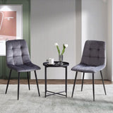 Grey Velvet Dining Chairs Set Of 2,Dining Room Side Seating, Kitchen Chairs with Metal Legs for W1164P307941