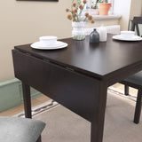 29"- 45" Extendable Dining Table for 4, Folding Kitchen Table with Rubberwood Legs, Space-Saving N752P216387P