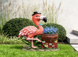 Outdoor Garden Sculpture Flamingo Flower Pot Planter - Unique Yard Statue Decoration, Interesting W5398P454682