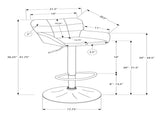 Barstool, Set Of 2, Adjustable, Swivel, Bar Height, Counter Height, Kitchen, Grey Fabric, Black B2710P501904