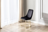 Emrald Modern Style 2PC Dinning Chairs made with wood and Gold Legs Black B009P298422