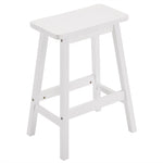 ZUN 2pcs Pine Wood Saddle Seat Bar Stool White 07638895