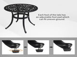 Phoenix Cast Aluminum Round Table, Patio End Table Side Table, Cast Aluminum Cocktail Table, Outdoor 96355568