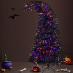 ZUN 6FT Artificial Fir Bent Top Halloween Christmas Tree, Xmas Tree Bendable Grinch Style Christmas Tree PX292919AAB