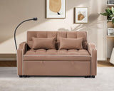 ZUN 1 versatile foldable sofa bed in 3 lengths, modern sofa sofa sofa suede pull-out bed, adjustable W2614P220541