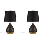 ZUN 2-Tone Ceramic Table Lamp Set of 2 Black/Gold See below B035P264516