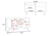 White and Natural Oak Sideboard with Hairpin Legs B062P290287