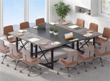 71 Inch Conference Table with Built-in Charging Station, Large Meeting Room Table for Office & 02412555