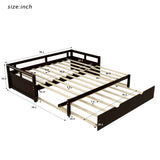 Extending Daybed with Trundle, Wooden Daybed with Trundle, Espresso WF194887AAP