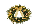 24in Pre-lit Battery Powered Christmas Wreath with Remote, Lighted Artificial Xmas Wreath with 50 01478929