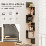 5-layer Oak wall mounted corner stand/bookshelf 84734243