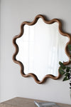 ZUN 31" x 30" Wooden Accent Mirror with Unique Frame, Wall Mirror for Living Room Bedroom Entryway W2078135196