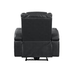 ZUN ACME Alair Power Motion Recliner w/Bluetooth Speaker & Cooling Cup Holder, Dark Gray Leather Aire LV02460