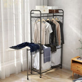 Multi-Functional Laundry Hamper Organizer Hanging Rail and Storage Shelf Rolling Laundry Cart W2167P231435