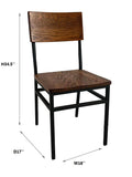 Set of 2 Assembled Commercial-Grade Farmhouse Style Dining Chairs with Metal Frame and American Red W5232P440240