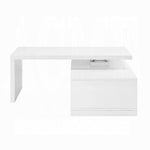 ZUN White and Black High Gloss Coffee Table with Swivel Top B062P209063