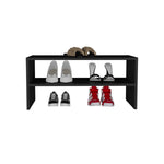 ZUN Shoe Rack 13.7" H, with 2 Shelves, Black B097P250841