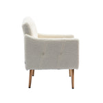 ZUN COOLMORE Modern Accent Chair with Arms, Tufted Decorative Fabric Armchair with Gold Metal Legs, W39537932