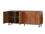 Mid-Century Modern Walnut Sideboard Buffet Cabinet, 59*16*33 inches Geometric Carved Storage Cabinet W3867P373415