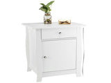 Single Door Bedside Cabinet with A Drawer White 92297256