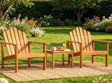 Solid Acacia Wood Adirondack Chair, 400 lbs Heavy Duty Sloped Seat Outdoor Patio Lawn Chair with 05096665