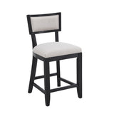 26.5" Counter Stools Set of 2, Upholstered Counter Height Bar Stools with Comfy Back, Solid Rubber 72643.00BGECHOC