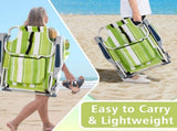 63*65*82cm Short Oxford Cloth Silver White Aluminum Tube Bearing 100kg Beach Chair Green Stripes 42959268