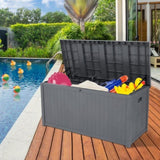 ZUN 113gal 430L Outdoor Garden Plastic Storage Deck Box Chest Tools Cushions Toys Lockable Seat 81601752