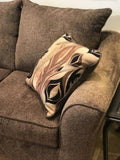 Camero Fabric Pillowback 2-Piece Living Room Set, Sofa and Loveseat, Brown T2574P195444