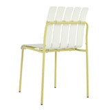 Summer - 4-Pack Modern Striped Color Block Chairs - Waterproof PP Seat & Sturdy Metal Legs, W3450P322877