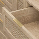 51.2 "Rattan Locker With Drawers, 9 Drawers, Metal Handles For Kitchen, Living Room, W757P238049
