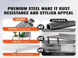 Stainless Steel Work Table 24 x 18 x 34 Inch, 700 LBS Capacity with Wheels, Adjustable Heights, 52516507