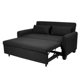 Oversized 61'' Convertible Sleeper Sofa Bed, 2-Seater Loveseat Sofa w/Pockets, Adjustable Backrest W2795P323247