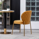 Amoa Contemporary Velvet Upholstery Dining Chair, Yellow T2574P164531