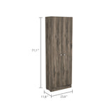 Buxton Rectangle 2-Door Storage Tall Cabinet Dark Brown and Black Wengue B06280491