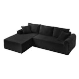 Full-Compression Chaise Lounge Set Modular Corduroy Sectional with Arched Armrests, Non-Slip Base, 92584899