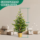 2 Pack 4 FT Dual Tone Artificial Christmas Tree with Pot Stand, Potted Xmas Pine Tree with 119 70224636