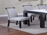 Contemporary Style 2pc Dining Chairs w Wooden handle Upper back Rest Charcoal Wooden Legs Soft B011P367203