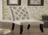 Dining Room Furniture Contemporary Rustic Style Beige Fabric Upholstered Tufted Set of 2 Chairs HS11CM3564SC-ID-AHD