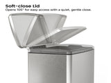 Brushed Nickel 17 Gallons Pedal Trash Can with Soft Close Lid, Removable Inner Bucket & Detachable 16744365