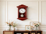 Classic Vintage Grandfather Clock, 18" Wood & MDF Pendulum Wall Clock with Quiet Quartz Movement 64206064