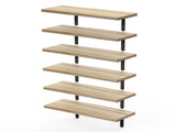 6 Pack Wall Floating Display Shelves Paulownia Wood Panels Rustproof Metal Brackets, Multi Space 11756802