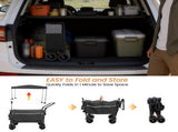 Multi-Functional Push-Pull Folding Wagon Cart with Rotating Handle & Canopy, 7''x4''All-Terrain 41039470