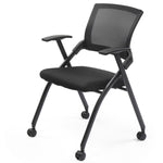 ZUN 1 Pack Stackable Conference Room Chairs with Wheels, Folding Office Chair with Rebound Back, Padded 56646231