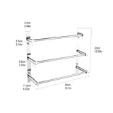 THREE Stagger Layers Towel Rack SUS304 Stainless Steel Hand Polishing Mirror Polished Finished 01286098