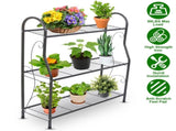 3-Tier Metal Plant Stand, Indoor Outdoor Flower Pots Holder, Plant Display Rack Shelf, Utility 26960260