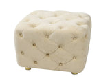 Beige Modern Velvet Upholstered Ottoman, Exquisite Small End Table, Soft Foot Stool,Dressing Makeup W1170103515