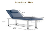 Professional Stationary Massage Table, 550lbs Heavy Duty Wide Exam Bed for Treatment, Backrest 13015666