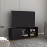 Adel 51" Wide Tv Stand with One Door Cabinet , Four Open Shelves, Cable Management, Living, Tv B070P254801